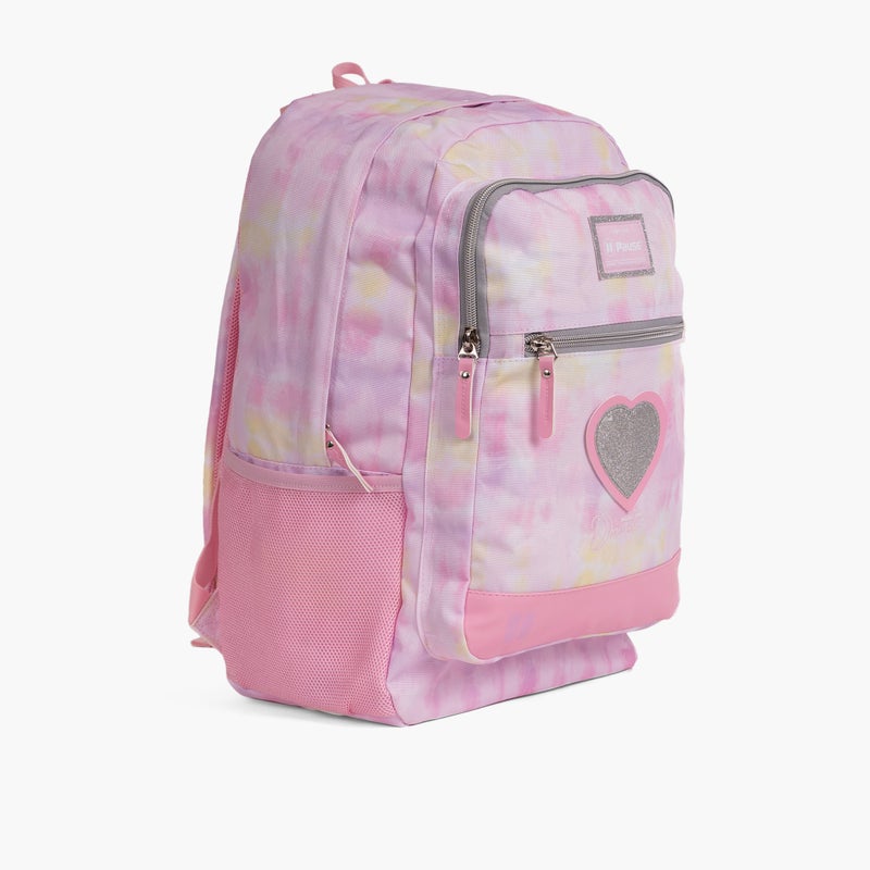PAUSE Printed Pink Backpack for Girls - Image 2